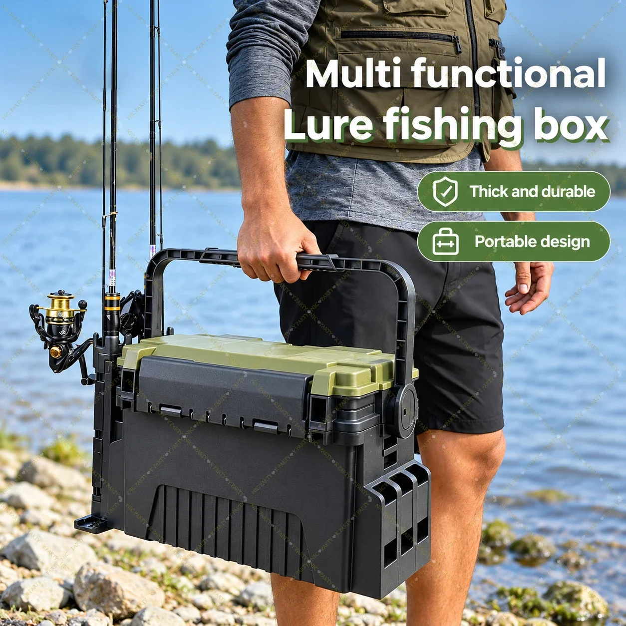Fishing Kayak Crate - Kotak Pancing Kapasitas Besar dengan Tempat